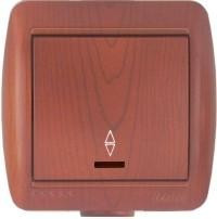 Lezard Ната выкл. ОУ 1 кл. 10А (проходн., инд.) вишня (корпус PC) 710-0600-114