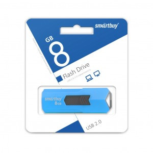 Флэш-диск (флэшка) USB Smartbuy 8GB STREAM Blue выдвижной разъем (SB8GBST-B)