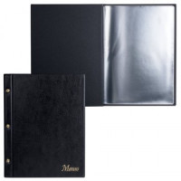 Папка &quot;Меню&quot; на трех винтах, с 10 файлами, 220х320 мм, черная, &quot;ДПС&quot;, 2273.М-107