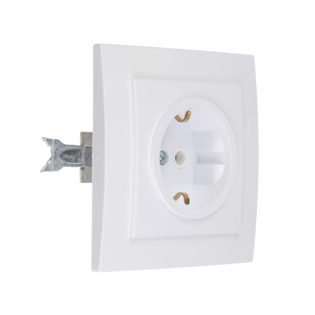 FORZA Розетка скрытой установки с зазем. контактом RS 16-133-Б, 250В, 16А, IP20, 85x85x46 мм, белая