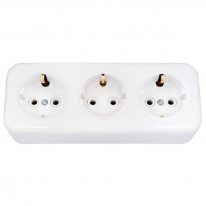 Bylectrica роз. ОУ 3 мест. бел. (земля, корпус ABS) РА16-243