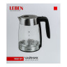 LEBEN Чайник электрический 1,8л, 1850Вт, стекло, LED подсветка