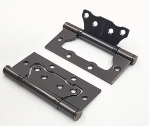 Петля без врезки PUERTO 100*75*2,5, 4 кольца, б/колп. мат.чер.ник IN100-2S FH MBN(2шт)