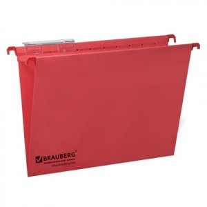 Папки подв. карт.BRAUBERG комп. 10шт. 370х245 мм, 80л., Foolscap, крас., 230 г/м2, табуляторы 231796
