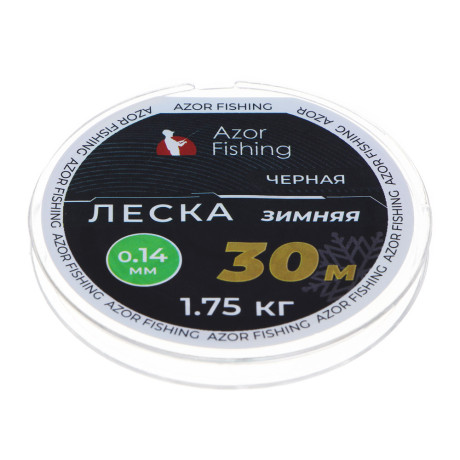 AZOR FISHING Леска зимняя, 30м, 0,14мм, 1,75кг, черная