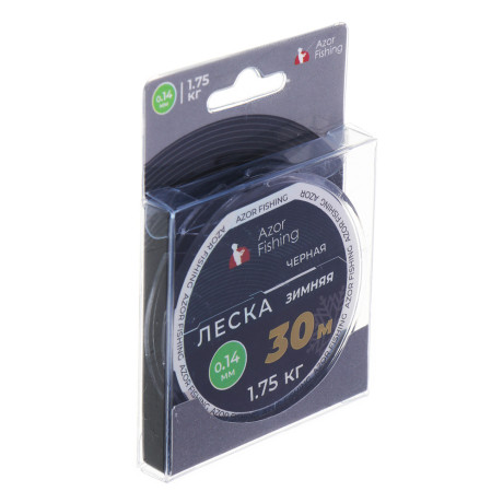 AZOR FISHING Леска зимняя, 30м, 0,14мм, 1,75кг, черная