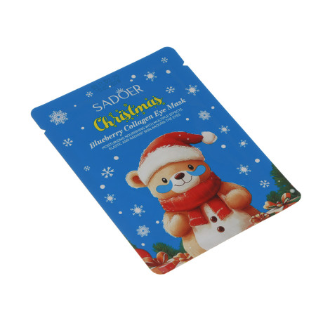 Патчи для глаз увлажнение и сияние 1 пара тм SADOER Merry Xmas, 7,5 гр, черника и коллаген