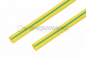 REXANT термоусадка трубка ТУТ 20/10 мм 1м  желто-зеленая, цена за шт (10!), 22-0007