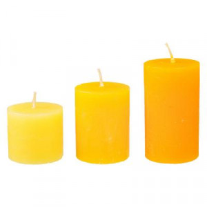 Набор свечей 3 шт, парафин, 14,5х5х8,5 см, рустик арома в пленке, персик
