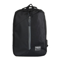 Рюкзак универсальный 45x31,5x12см, 2 отд, 1 карм., отделка прорезин.матер., USB, ПЭ под ткань,черный