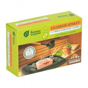 Соляной брикет с гималайской солью, для бани и сауны 33686, Банные штучки