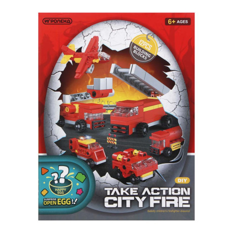 ИГРОЛЕНД Конструктор "Спецтранспорт" в шаре, 6,5х6,3 см, ABS, 12 видов