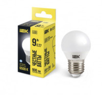 IEK лампа св/д шар G45 E27  9W(900lm) 6500К 6K 89x45 матовая LLE-G45-9-230-65-E27