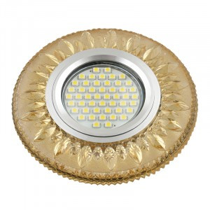 Fametto DLS-L141 GU5.3 св-к встр, Luciole стекло 95(65)x20 зеркал./светло-желты, подсветка LED3W
