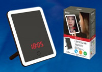 Uniel TLD-591 св-к - зеркало акк-рный 4W(80lm) 6000K сенсор/диммер/часы, 220V