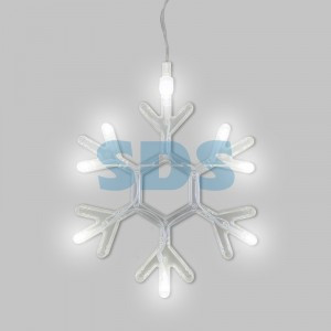 Фигура новогод. Снежинка на присоске с подвесом, белый Neon Night 501-019