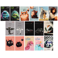 Блокнот А7, 48л, офсет, обложка картон, склейка, в ассортименте