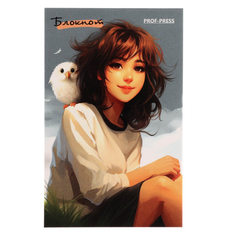 Блокнот А7, 48л, офсет, обложка картон, склейка, в ассортименте