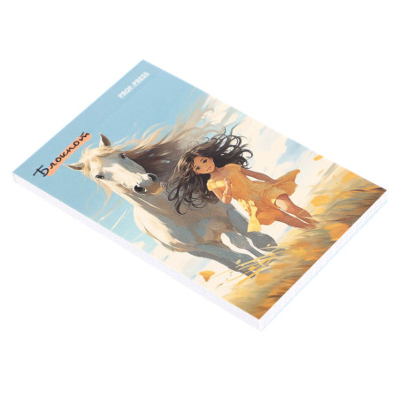 Блокнот А7, 48л, офсет, обложка картон, склейка, в ассортименте