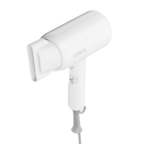 LEBEN Фен для волос, 2000 Вт, 3 режима обдува, 220-240В, белый