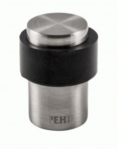 Ограничитель дверной РЕНЦ напольный, никель матовый черный  INDS 34 SN/Black