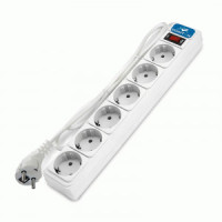 DOMTOK Сетевой фильтр (удл.) ПВС 3х1 6роз. 3м 10А белый земля,выкл, автомат (15!) 2516