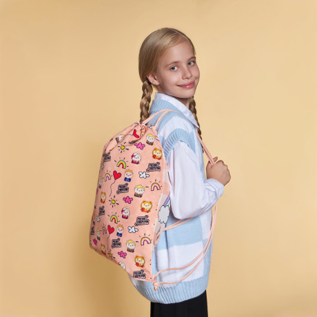 BY Русские Супергерои Мешок для обуви, 39х47см, сверхплотный п/э, 2-сторонняя печать, "Кавай"