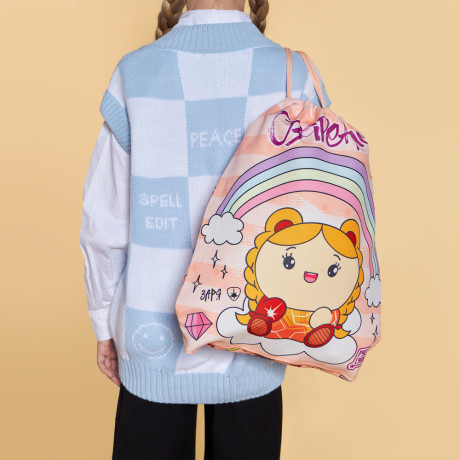 BY Русские Супергерои Мешок для обуви, 39х47см, сверхплотный п/э, 2-сторонняя печать, "Кавай"