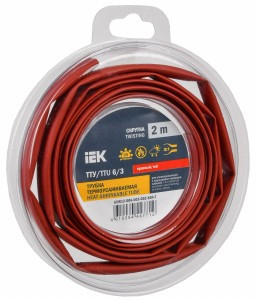 IEK термоусадка трубка ТТУ нг-LS 6/3 красная (2м/упак, цена за уп) ТУТ UDR12-006-003-002-K04-T