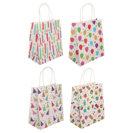 Пакет подарочный тм Fntastic, крафт, 120г, М 18x23x10см, бумага, 4 дизайна