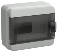 IEK TEKFOR бокс (корпус) пластик. ЩРН-П- 8 мод. навесной, прозр. черная дверь IP65