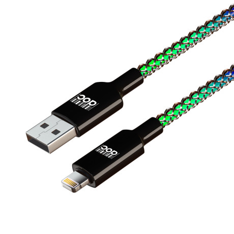 PRILUCHNIY Кабель для зарядки MAGIC LIGHT iP, 1м, 2.4А, Быстрая зарядка, подсветка