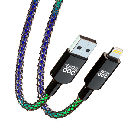 PRILUCHNIY Кабель для зарядки MAGIC LIGHT iP, 1м, 2.4А, Быстрая зарядка, подсветка