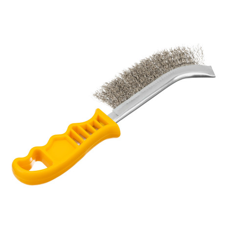 Щетка металлическая с пластмассовой ручкой, нержавеющая проволока DENZEL