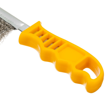 Щетка металлическая с пластмассовой ручкой, нержавеющая проволока DENZEL