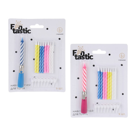 Набор свечей для торта с музыкой тм Fntastic, 1хAG3, 9 шт