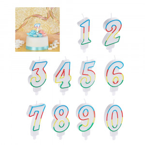 Капитан Весельчак Свеча для торта в форме цифр, парафин (0-9)