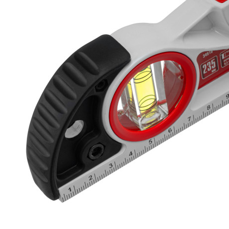 Уровень алюминиевый литой, фрезерованный, 3 глазка, две ударные площадки, 235 мм Matrix
