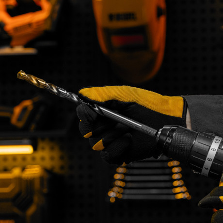 Сверло спиральное по металлу 11 х 195 мм, Р6М5, Golden Tip, удлиненное Denzel