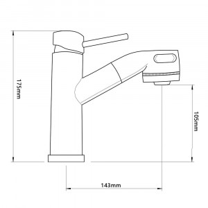 СоюзКран Смеситель для кухни, низкий выдвижной излив, картридж 35мм, нерж. сталь, SS01-D132