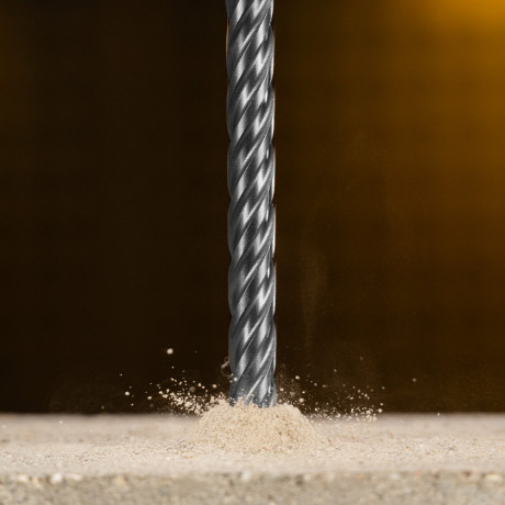 Бур по бетону, цельная крестовая пластина, 12x265 мм, SDS PLUS Denzel