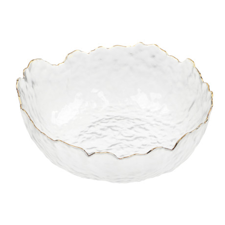 MILLIMI Салатник 20x20x9cm стекло, прозрачный с золотой каймой