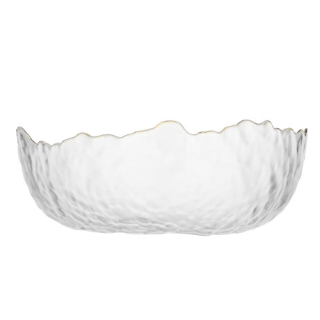 MILLIMI Салатник 20x20x9cm стекло, прозрачный с золотой каймой