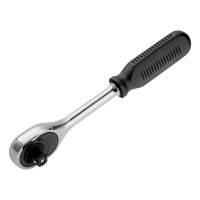 Ключ-трещотка 1/2&quot;, 45 зубьев, с быстрым сбросом, CrV, хром Сибртех