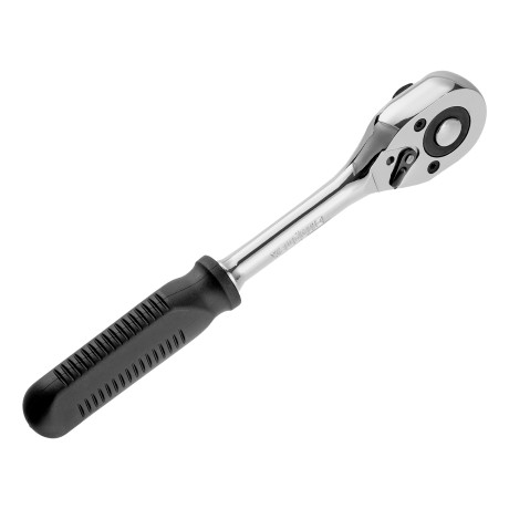 Ключ-трещотка 1/2", 45 зубьев, с быстрым сбросом, CrV, хром Сибртех