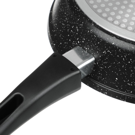 СЛАВЯНА Калина Сковорода литая глубокая d24см, антипригар.покрытие "мрамор", съемная ручка, индукция