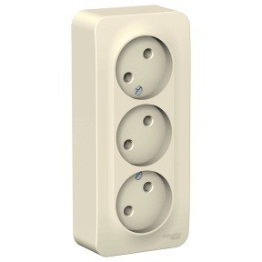 Systeme Electric BLANCA роз. ОУ 3 мест. 16А молоч. (пл.осн., изол.пл.) BLNRA000312 (6!)