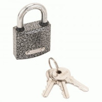 Замок навес Апекс PD-01-38 чугун, Ш38*В61мм, дуж d=6мм автомат, 3анг кл,защ.кольца (120,6)