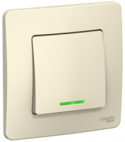 Systeme Electric BLANCA выкл. СУ 1 кл. 10А молоч. (пл.осн., инд.) BLNVS010112 (10!)