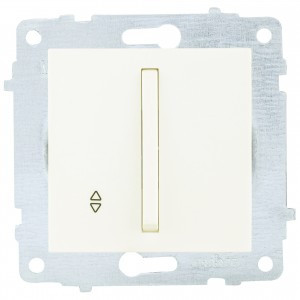 OVIVO мех. выкл. СУ 1 кл. 10А (узкая клавиша, проходной) крем (ко всем рамкам) 610-000202-209